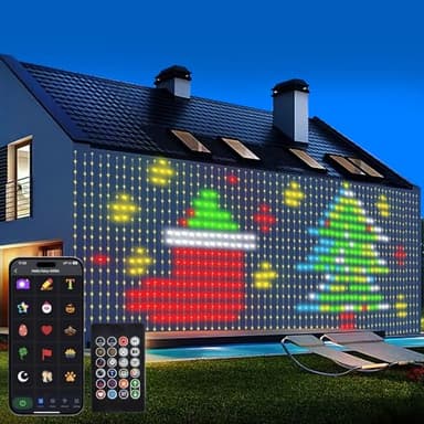 echosari Curtain Lights Plug in, 400 LED Smart Curtain Lights 6.6 x 6.6ft with APP & Remote RGB & IC DIY Pattern Music Sync for Bedroom Backdrop Decor - Image 1
