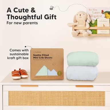 KeaBabies 2-Pack Organic Crib Sheets for Boys, Girls - 52x28 Fitted Crib Mattress Sheet Neutral, Breathable Jersey Cotton Cover for Baby Bed, Toddler Mattress, Soft & Cute Prints (Cove) - Image 9