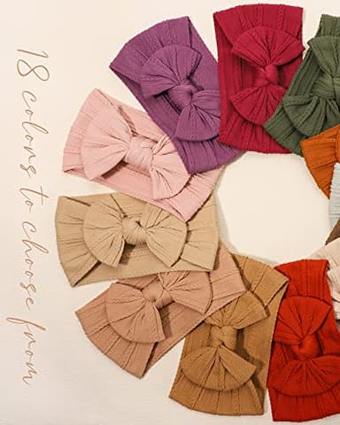 jollybows 18pcs Baby Nylon Headbands Hair Bow Elastics Hairbands Hair Accessories for Baby Girls Newborn Infant Toddlers Kid - Image 6