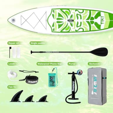 FunWater Inflatable 10'6×33"×6" Ultra-Light (17.6lbs) SUP for All Skill Levels Everything Included with Stand Up Paddle Board, Adj Floating Paddles, Pump, ISUP Travel Backpack, Leash,Waterproof Bag - Image 4