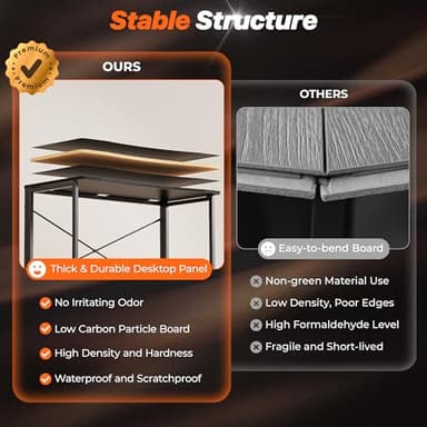 Huuger Folding Desk for Small Spaces, 39.3 Inch Foldable Computer Table, for Home Office, Study, Bedroom, Dorm, Space Saving, Small Writing Work Office Computer Desk, Easy to Fold, Black - Image 9