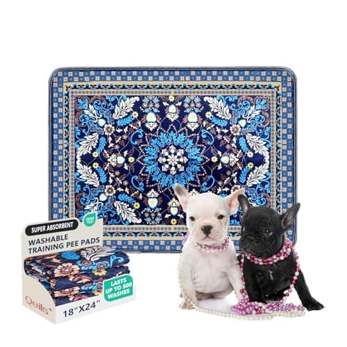 Qeils Reusable Puppy Pads, Washable Pee Pads Super Absorbent Dog Training Pads, Non-Slip Leakproof Wee Wee Pads for Crate, Floor, Potty Pads Feeding Mat Dog Pee 2 Pack 18"x24" - Image 1