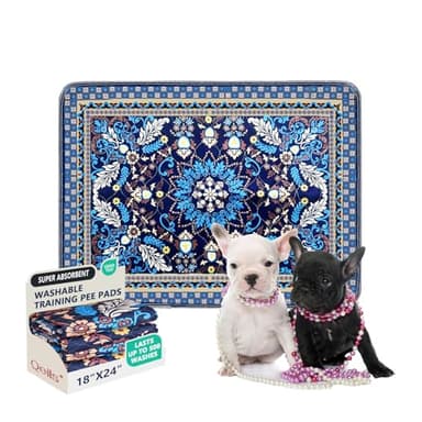 Qeils Reusable Puppy Pads, Washable Pee Pads Super Absorbent Dog Training Pads, Non-Slip Leakproof Wee Wee Pads for Crate, Floor, Potty Pads Feeding Mat Dog Pee 2 Pack 18"x24" - Image 1