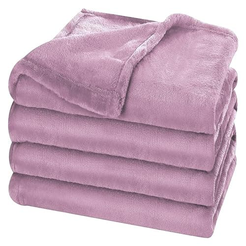 Fleece Blanket Lightweight Throw Blankets for Sofa,Couch,Bed,Super Soft Cozy Microfiber Blanket(Lilac，9090) - Image 1