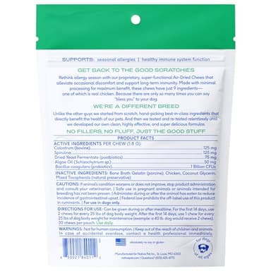 Native Pet Dog Allergy Chews - Dog Allergy Relief with Probiotics and Colostrum for Itchy Skin Relief to Support Seasonal Allergy and Healthy Immune System - All Natural Anti-Histamine - 30 Chews - Image 6