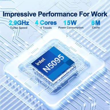 ANPCOWER 2025 Latest 15.6'' Laptop Compatible with Windows 11, 8GB RAM 256GB SSD, Quad-Core Processor N5095(2.9GHz), 1080p FHD Display, Backlit Keyboard, Fingerprint, Mini-HDMI, WiFi5, TF Card Slot - Image 2