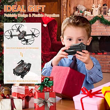 AVIALOGIC Mini Drone with Camera for Kids, Remote Control Helicopter Toys Gifts for Boys Girls, FPV RC Quadcopter with 1080P HD Live Video Camera, Altitude Hold, Gravity Control, 2 Batteries, Black - Image 6