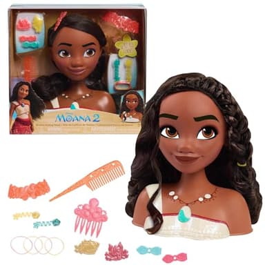 Just Play Disney Princess Moana 2 Styling Head, 14-Pieces, Pretend Play, Kids Toys for Ages 3 Up - Image 1