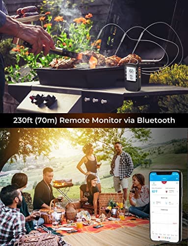 Govee Bluetooth Meat Thermometer, Wireless Meat Thermometer for Smoker Oven, Digital Grill Thermometer with 6 Probes, Timer Mode, Smart LCD Backlight BBQ Thermometer for Cooking Turkey Fish Beef - Image 3