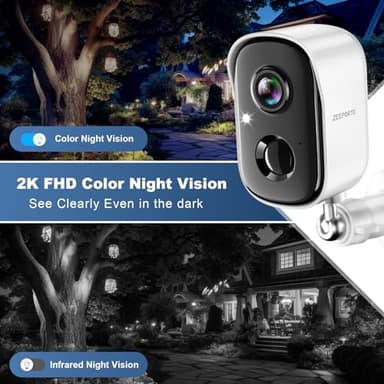 Security Cameras Wireless Outdoor, 2K Battery Powered WiFi Cameras for Home Security with AI Motion Detection, Color Night Vision, Spotlight, Siren, Waterproof, SD/Cloud Storage - 2 Pack - Image 6