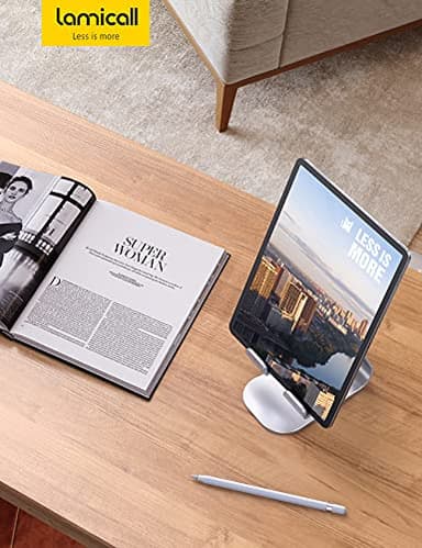 Lamicall Tablet Stand, Adjustable Tablet Holder - Desktop Stand Dock Holder Compatible with 4-13" Tablets Such as iPad Pro 11, 9.7, 10.5, 12.9 Air Mini, Kindle, Tab, iPhone Air 17 Pro Max, Silver - Image 7