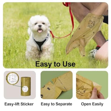 Lesibag Scented Dog Poop Bags With Dispenser, Strong and Leak-proof Waste Bags for Pets, 870 Count (58 Packs of 15), 13 Inch x 9 Inch (Khaki) - Image 4