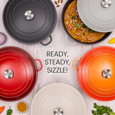 Dutch Oven Pot with Lid – Non Stick Dutch Oven for Sourdough Bread Baking – Cast Aluminum Cooking Pot – Oven Safe Stock Pot – 5.5-Quart, 12 Inch, Black – by Nuovva - Image 3