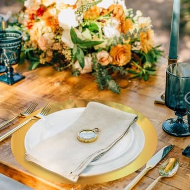 KesaPlan 100PCS Round Gold Placemats, 13" Disposable Paper Placemats for Dining Table, Mirrored Gold Charger Place Mat for Kitchen Banquet Table Setting Wedding Birthday Dinner Party Decor - Image 7