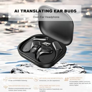 AI Language Translator Earbuds, 144 Languages Translation Earbuds Real Time, OWS Translating Earbuds Headphones Translation Device for iPhone and Android Travel Business Learning - Image 8