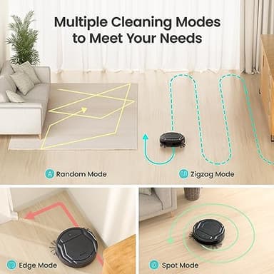 Lefant Robot Vacuum Cleaner M210 Pro,Slim,Quiet,2200Pa Suction,120 Min Self-Charging Robotic Vacuums, Freemove 3.0,WiFi/APP/Alexa,6 Cleaning Modes Ideal for Hard Floors Pet Hair Low Carpet,Black - Image 5