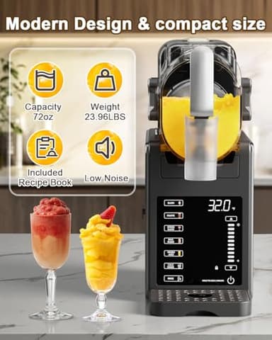 Fiii Slushie Machine 92 oz, Slushy Machine for Home, 6 Preset Programs, Quiet Operation, LED Display, Auto-Clean, No Ice Needed, Perfect for Milkshakes, Margarita Smoothie, Frappes and More - Image 3