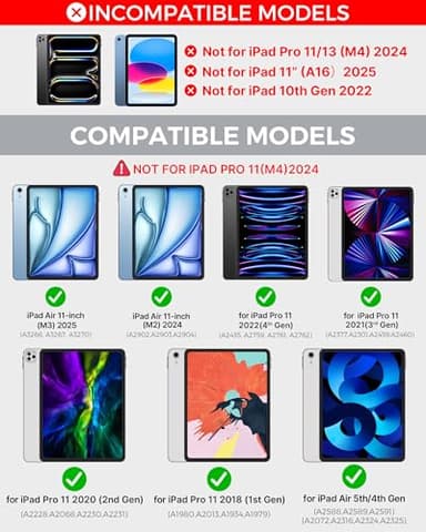 typecase Touch Keyboard Case for iPad Air 11-inch (M3 2025 / M2 2024) & iPad Pro 11(4th/3rd/2nd/1st Gen):Multi-Touch Trackpad,11 Colors Backlight,360°Rotatable,Thin for iPad Air 5th & 4th Gen,Silver - Image 2