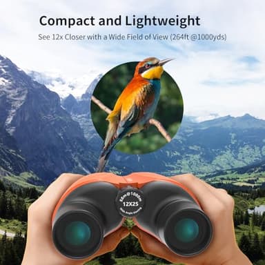 Binoculars for Adults and Kids GalaxEye 12x25 Compact Binoculars Featuring High Definition Large Field of View and Easy Focus Ideal for Hunting Bird Watching Stargazing Travel and Cruise - Image 2