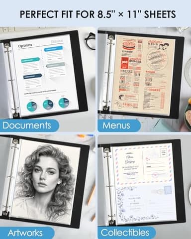KTRIO Sheet Protectors 8.5 x 11 inch, Clear Page Protector for 3 Ring Binder, Plastic Sleeves for Binders, Top Loading Paper Sheets Document Sleeve Letter Size, Office & Home, 250 Pack - Image 6