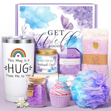 Get Well Soon Gifts Set for Women，Mother's Day Gifts Box for Women Get Well Baskets Get Better Soon Care Package Sending You Hug Gift, Cheer up Gift After Surgery, Self Care Box for Her - Image 1