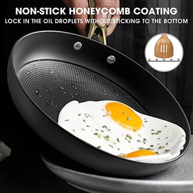 imarku Cast Iron Skillets, 12 Inch Cast Iron Pan, Professional Non Stick Frying Pans Long Lasting Nonstick Frying Pan Nonstick Pans Stay Cool Handle Easy Clean, Unique Birthday Gifts for Women/Men - Image 2