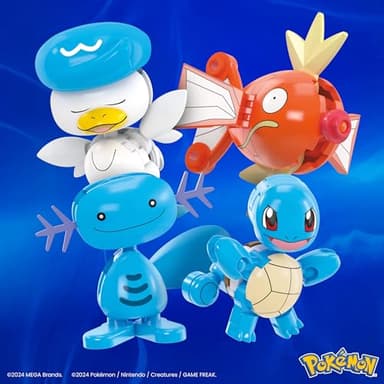 MEGA Pokémon Action Figure Building Toys Set, Water-Type Trainer Team with 79 Pieces, 2 Inches Tall, for Kids - Image 3