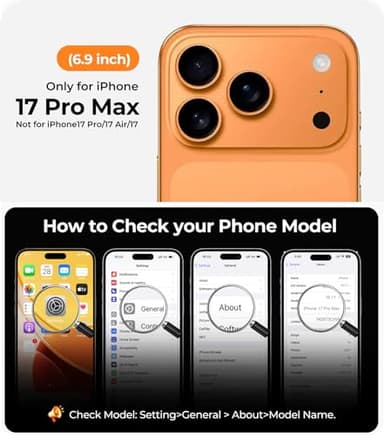 CHICLADY for iPhone 17 Pro Max Case with 1X Screen Protector, [Compatible with MagSafe] [Integrated Camera Protection], Non Yellowing Slim Cute Women Girly Cover for iPhone 17 Pro Max, Cosmic Orange - Image 9