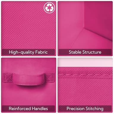 GRANNY SAYS 11 Inch Cube Storage Bins, Colorful Cube Storage Organizer, Fabric Storage Bins, Storage Cubes for Shelves, Closet, Toy Storage Bins for Kids Room, Play Room, Rainbow, 8-Pack - Image 5