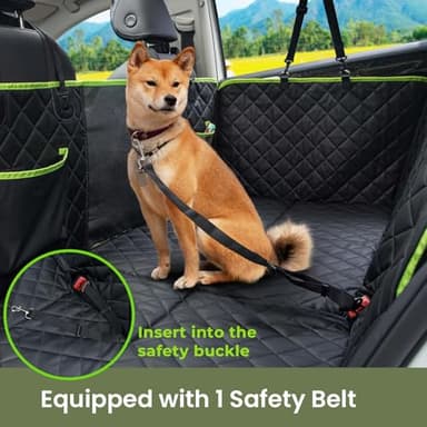 Dog Car Seat Cover for Back Seat, Waterproof Leather Fabric Back Seat Extender for dogs 52.4 * 24.4in, Foldable in The Car, Hard PVC Panels Bottom Support to 330 lbs, for Cars/Mid-Size SUV/Small Truck - Image 7