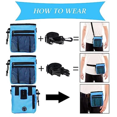 STMK Dog Treat Pouch Dog Clicker Training Kit, Dog Training Treat Pouch Dog Clicker for Training, 3 Ways to Wear Easily Carries Treat Pouches for Pet Training (Blue) - Image 4