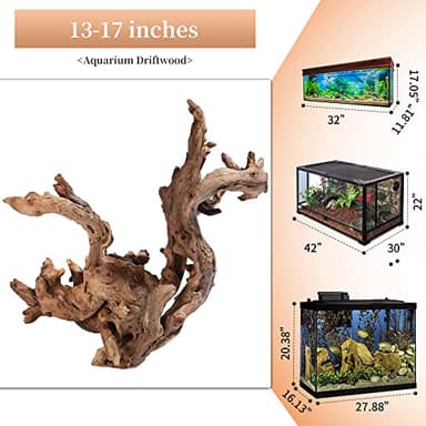 majoywoo Natural Large Driftwood for Aquarium Decor Reptile Decor 13-17" Long, Over 1.3 lbs - Image 2