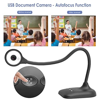 PAKOTOO USB Document Camera for Teachers, Webcam/Doc Camera for Classroom with A3 Format, 3-Level LED Lights, Image Invert, Fold, Dual mic for Mac OS, Windows, Zoom, OBS Work with Distance Learning - Image 3