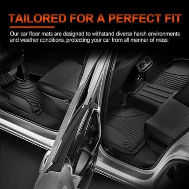 AOMSAZTO Floor Mats for BMW X1 2016-2022 & BMW X2 (F39) 2018-2023 2024 All Weather Floor Mats, 1st & 2nd Row Full Set Rubber Floor Liners, Anti Skid Car Mats, Black - Image 3