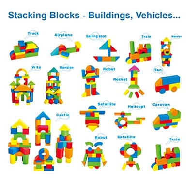 Pairez Toys Foam Building Blocks for Toddlers 2-4, 41 Pieces EVA Soft Stacking Blocks, Baby Bath Foam Toy Set, Early Learning Construction Toys & Gifts for Kids, Boys & Girls 18+ Months - Image 4