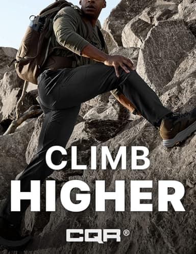 CQR Men's Quick Dry Tactical Pants, Water Resistant Outdoor Pants, Lightweight Stretch Cargo Work Hiking Pants, Rocky Z Black, 36W x 34L - Image 4