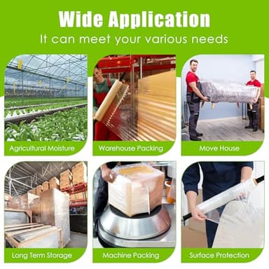 Cosy Family Plastic Wrap Stretch Film Roll - 1000ft 60 Gauge Industrial Strength 15 inch Wide Clear Plastic Wrap Roll with Handles for Pallet Wrapping Shipping Moving - Clear, Pack of 1 - Image 7
