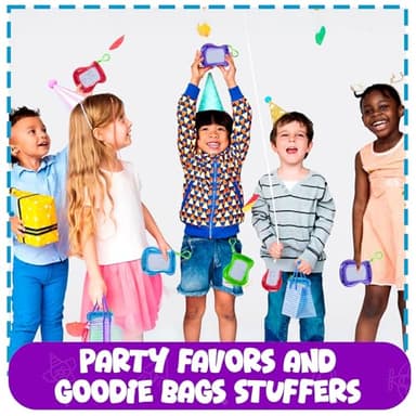 Bedwina Mini Magnetic Drawing Board for Kids - (Pack of 12) Backpack Keychain Clip Drawing Boards, Erasable Doodle Sketch Writing Pad Boys & Girls, Birthday Kids Party Favors - Image 7