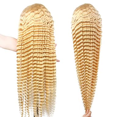 SUPSYOUSF 30 Inch Lace Front Wig Human Hair 613 13X6 Transparent Lace Deep Wave 180 Density Free Part Blonde Lace Frontal Wig for Women - Image 7
