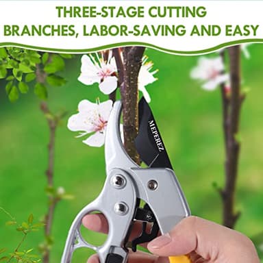 MEPEREZ Germany Pruning Shears, Arthritis Weak Hand Snips, Work 3 Times Easier, 1-Inch Cut Capacity Garden Clippers, Ergonomic handle, Rust resistant, high strength steel, Sharp - Image 6