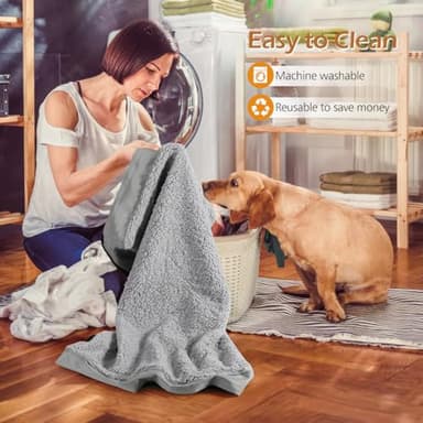 Tivray Dog Bed Cover, Washable Replacement Large Dog Bed Sheet with 3-Sided Continuous Zipper, Waterproof Liner, Soft Plush, Pet Mattress Fluffy Protector, 44x32x3 inches - XL, Cover Only Grey - Image 7