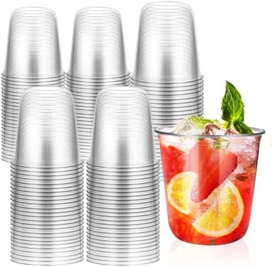 120 Pcs Disposable Stemless Glasses 12oz Plastic Cups Disposable Cold Party Drinking Cups Wine Glasses for Meeting Weddings Birthdays Cocktail Christmas Party Supplies (Clear - Image 3