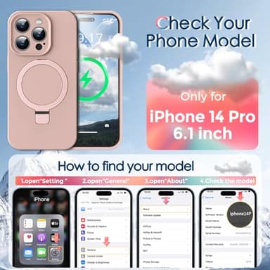 KMAMBAG Mag-Ring Designed for iPhone 14 Pro Case, Liquid Silicone [Moisturizing Factor] Extreme Soft Slim Phone Case with Stand [Compatible with MagSafe] for 14pro 6.1 inch Men Women, Light Pink - Image 6