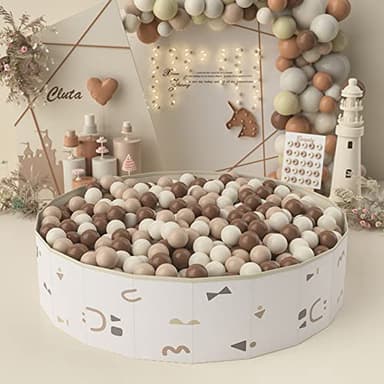 GOGOSO Ball Pit Balls for Toddlers Phthalate-Free BPA-Free Non-Toxic Crush Proof Soft Plastic Play Balls Baby Kids Shape Tent Pool Playhouse Playpen Party Decor,Coffee Brown Beige,100PCS - Image 5