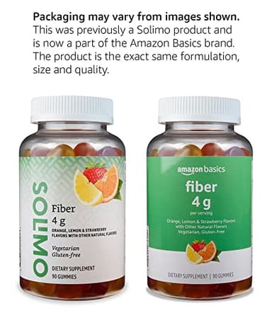 Amazon Basics Fiber Gummies for Digestive Health and Regularity, Orange, Lemon & Strawberry Flavors, 90 Count, Pack of 1 (Previously Solimo) - Image 3