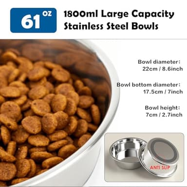 SHAINFUN Elevated Dog Bowl with Stand for Large Dogs, with 61oz Bowls, Adjustable Height & Width, Tall Raised Dog Food Water Stand - Image 5