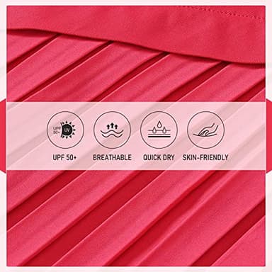 MoFiz 20" Golf Skorts Skirts for Women 4 Pockets Knee Length Tennis Skort Womens High Waist Casual Athletic Tennis Skirt Rose Red L - Image 4