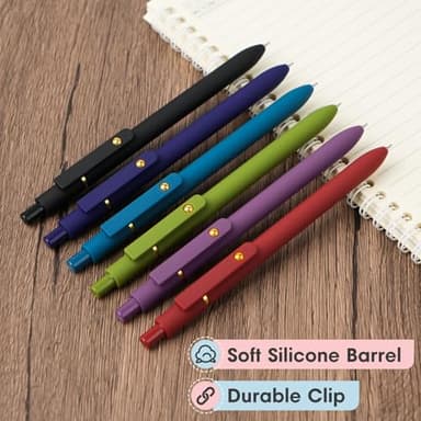 Ddaowanx Colorful Gel Pens, 0.5mm Fine Point Retractable,Multi Colored Pens for Journaling and Sketching,School Supplies,Stuffers for Teens, Gifts for Women (6Pcs-Vintage Colors) - Image 4