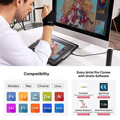 XPPen Drawing Tablet with Screen Full-Laminated Graphics Drawing Monitor Artist13.3 Pro Graphics Tablet with Adjustable Stand and 8 Shortcut Keys (8192 Levels Pen Pressure, 123% sRGB) - Image 8
