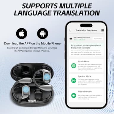 BNXIANG Translation Earbuds Real Time, AI Translator Earbuds for 144 Languages & Accents,3-in-1 Language Translator Earbuds,Ideal Translating Earbuds for Travel, Business and Leaning - Image 6